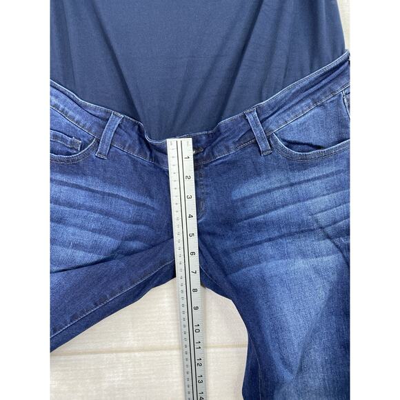 KanCan Maternity Jeans Sz 13/30 Dark Wash Stretch Denim Distressed Skinny Leg - Picture 6 of 11